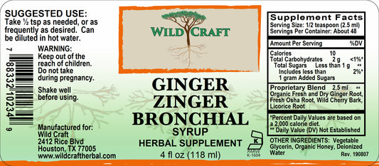 WC ginger zinger bronchial 4oz