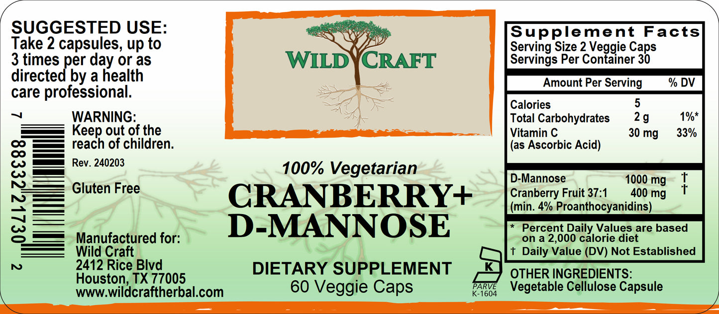 WC cranberry+ d mannose 60cap