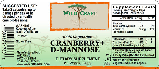 WC cranberry+ d mannose 60cap