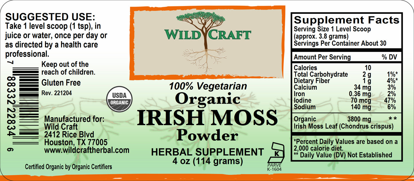 WC irish moss powder 4oz